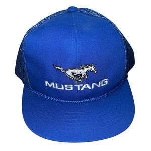 Mustang Baseball Cap Logo Car Adjustable Trucker Hat Blue Snapback